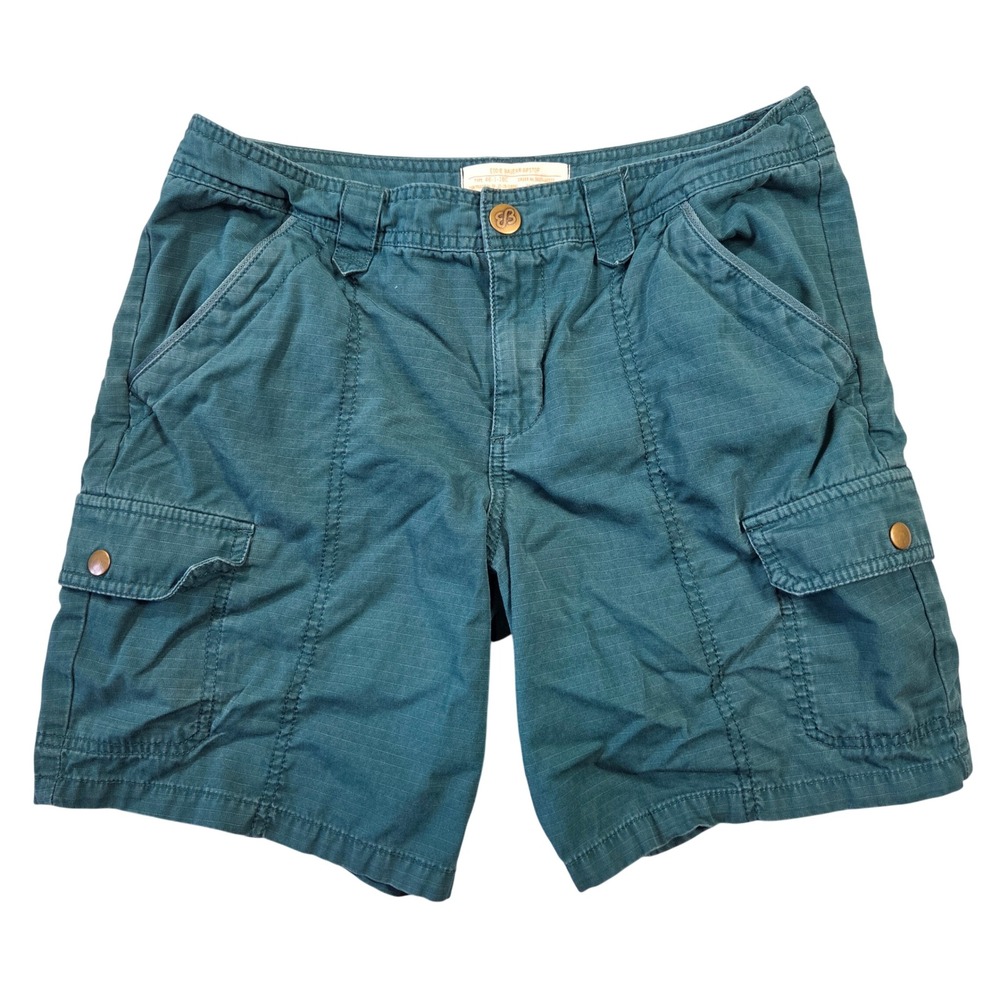 Eddie Bauer Teal Green Ripstop Cargo Shorts Womens 8 Cotton Utility Hiking 7in